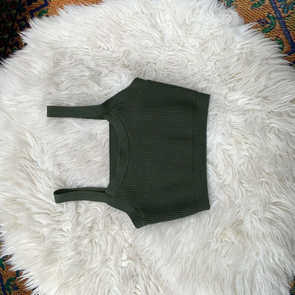 Hatch Women's Green and Khaki Crop-top - Picture 2 of 2